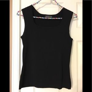 Jones New York black, sleeveless shell.